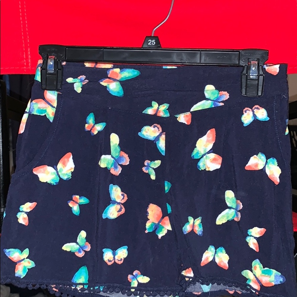 Blue navy shorts with butterfly print